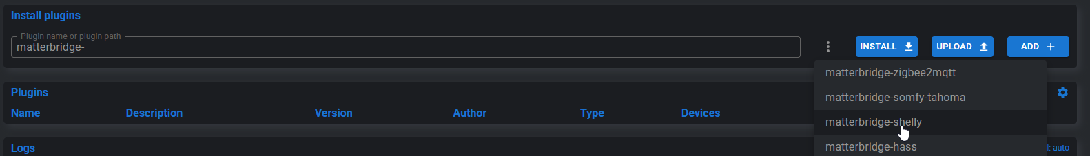 Matterbridge plugin