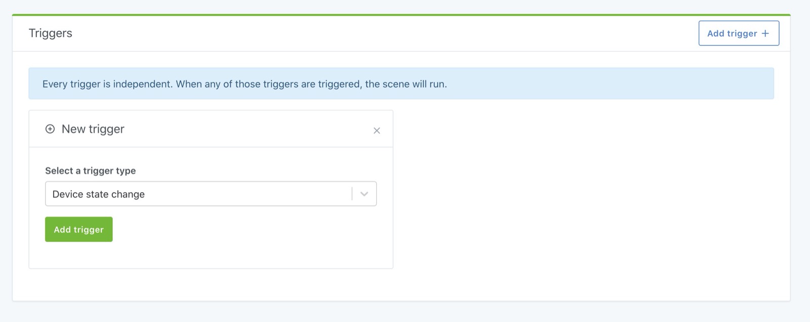 Trigger a scene when a device's state changes