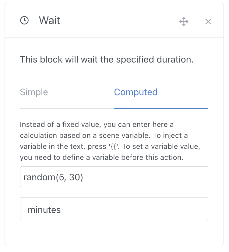 Wait with variables